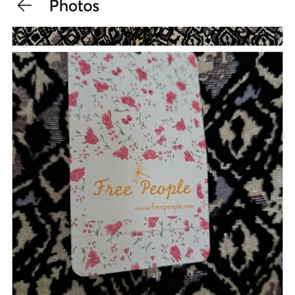 Free People  NWT Black&Gold Brocade Design Cocktail Pants sz8 - Picture 4 of 10